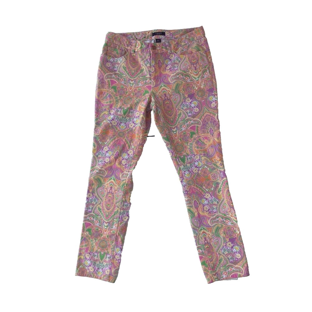 Chaps Women's Skinny Jeans, Pinks Multi-Colored, Cotton w/Stretch, Size 8